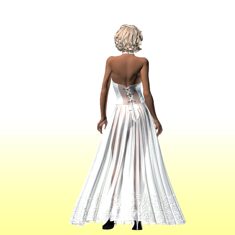 Hochzeitskleid Mädchen 3D Model Frau
